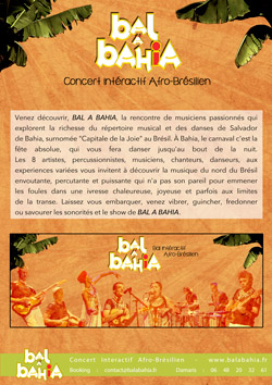 Plaquette du groupe Bal A Bahia